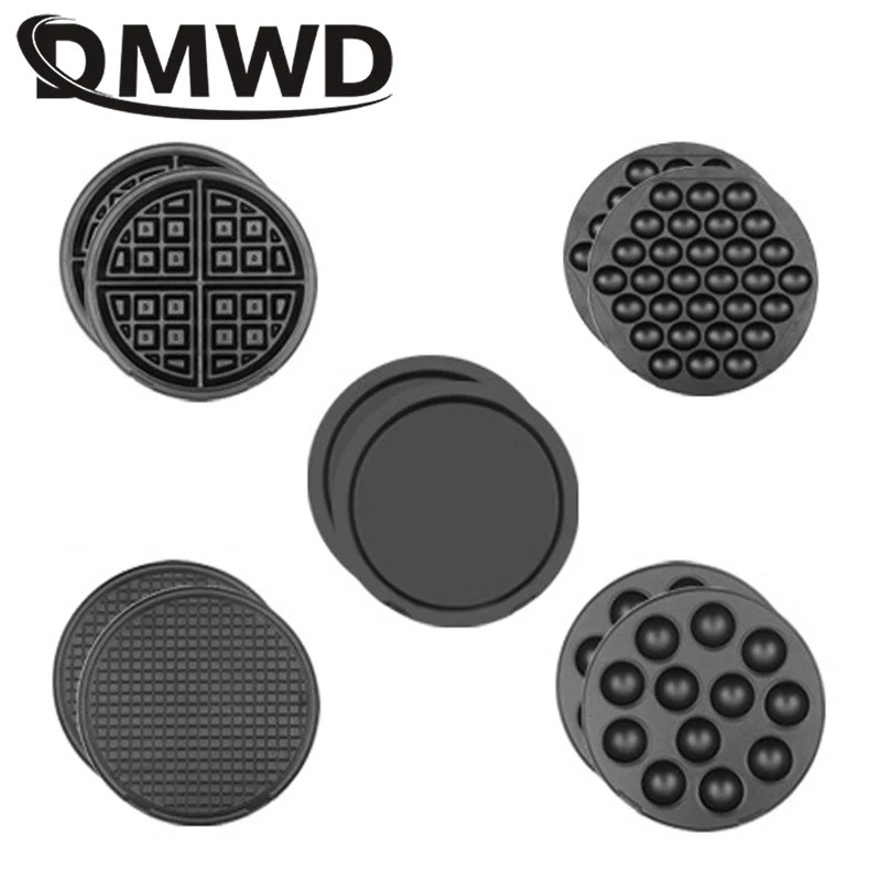 

DMWD Multifunction Waffle Maker Baking tray Doughnut Ice Cream Cone Small balls Cupcake Pizza pan 9 Plates Optional