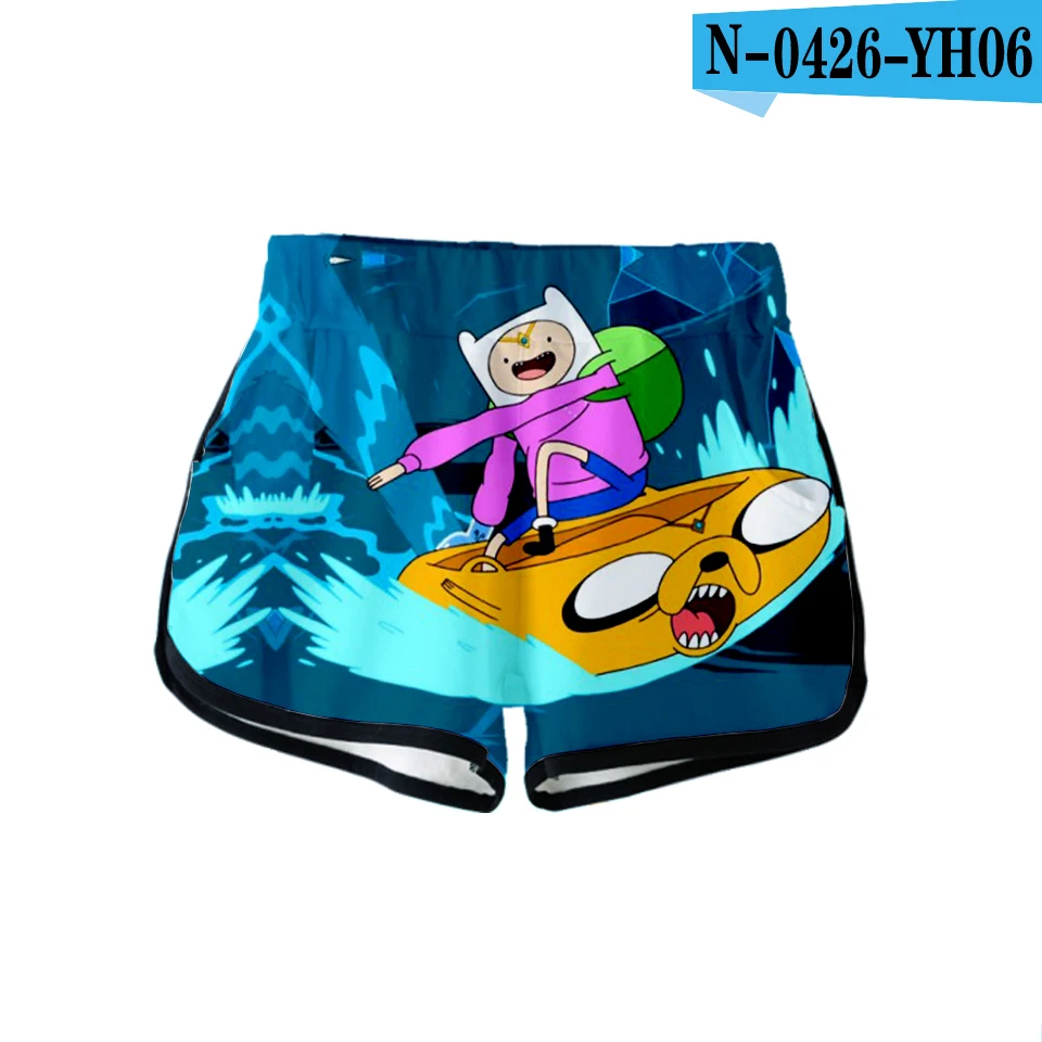 Свободные LUCKYFRIDAYF Adventure Time 3D модные шорты американский американский мультфильм талии шорты для женщин хлопок 3D Повседневные Шорты - Цвет: N0426