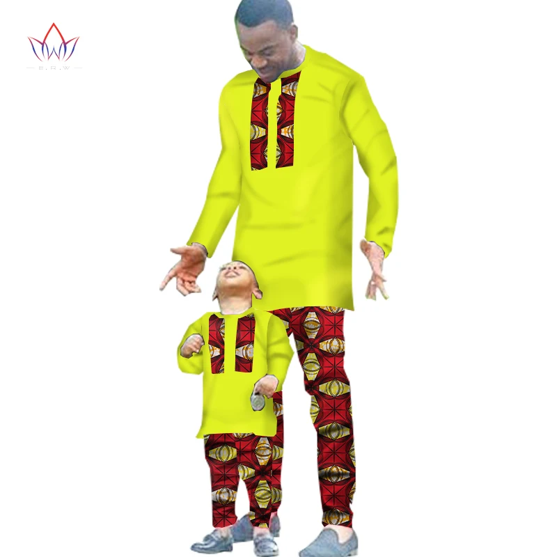 Весенняя Новая модная мужская одежда в африканском стиле комплект из двух предметов для мужчин и мальчиков, комплект одежды рубашка с длинными рукавами+ штаны BRW WYN294 - Цвет: 13