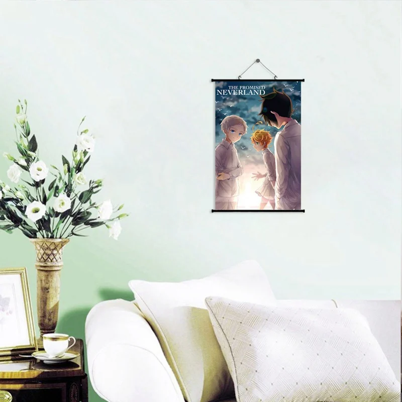 Аниме обетованная Neverland Yakusoku no Neverland Норман Эмма Рей настенная прокрутка плакат настенный висящий плакат домашний декор сбор