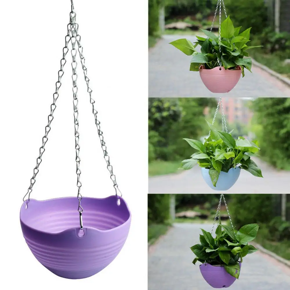 Hanging Chain Flower Pot Basket Planter Container Garden Home Balcony Decoration | Садовые принадлежности