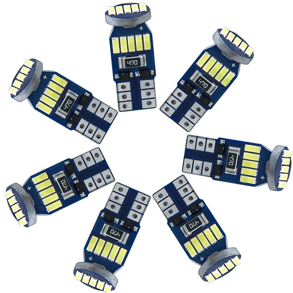 500 шт. T10 W5W 194 Светодиодный лампочки Canbus 4014 SMD 155 светодиодный лампы белого цвета с can-bus автомобильный клиновидный интерьер светильник купол фонарь для багажника