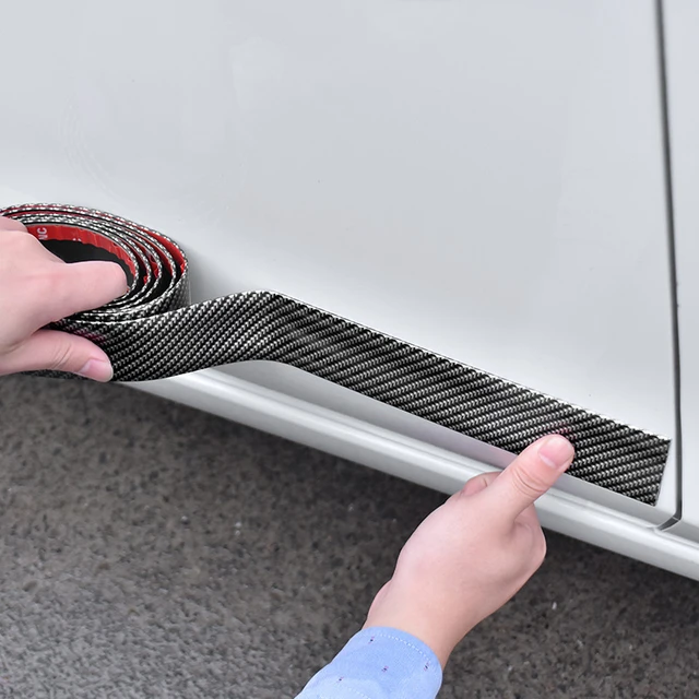 Auto Carbon Faser Leisten Streifen Weiche Gummi Streifen DIY Auto  Einstiegsleisten Rand Schutz Stoßstange Scratch Schutz Streifen - AliExpress