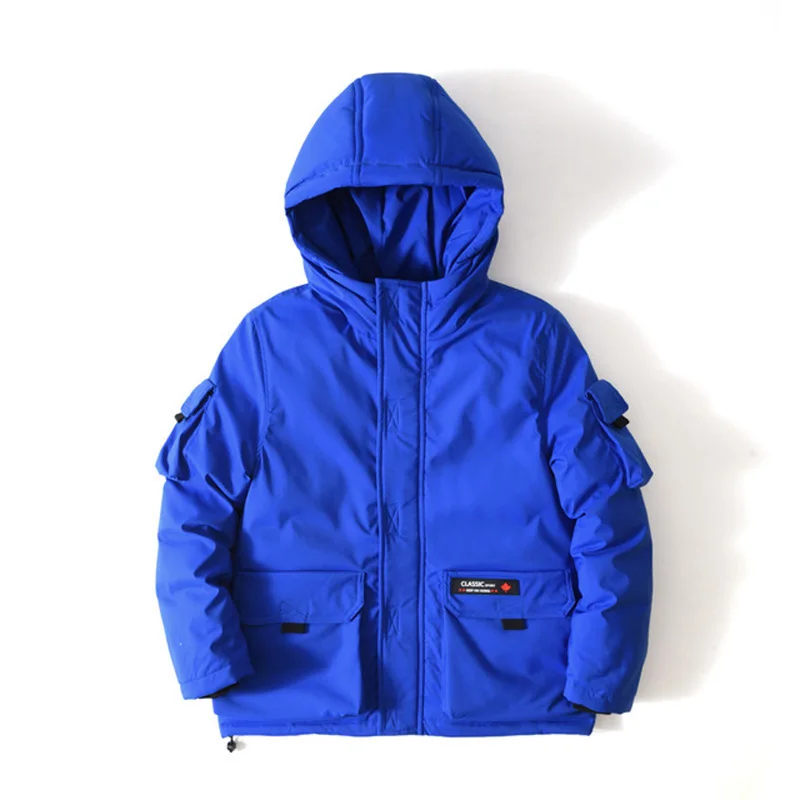 От 7 до 17 лет зимнее пальто для мальчиков парка с хлопковой подкладкой утепленная верхняя одежда с капюшоном для мальчиков; пальто; RT672 - Цвет: blue
