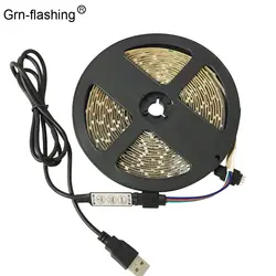 3528 SMD 50 см 1 м 2 м 3 м DC 5 В в USB питание RGB светодиодные ленты свет лампы клейкие ленты для ТВ задний план декоративные освещение фонари строка