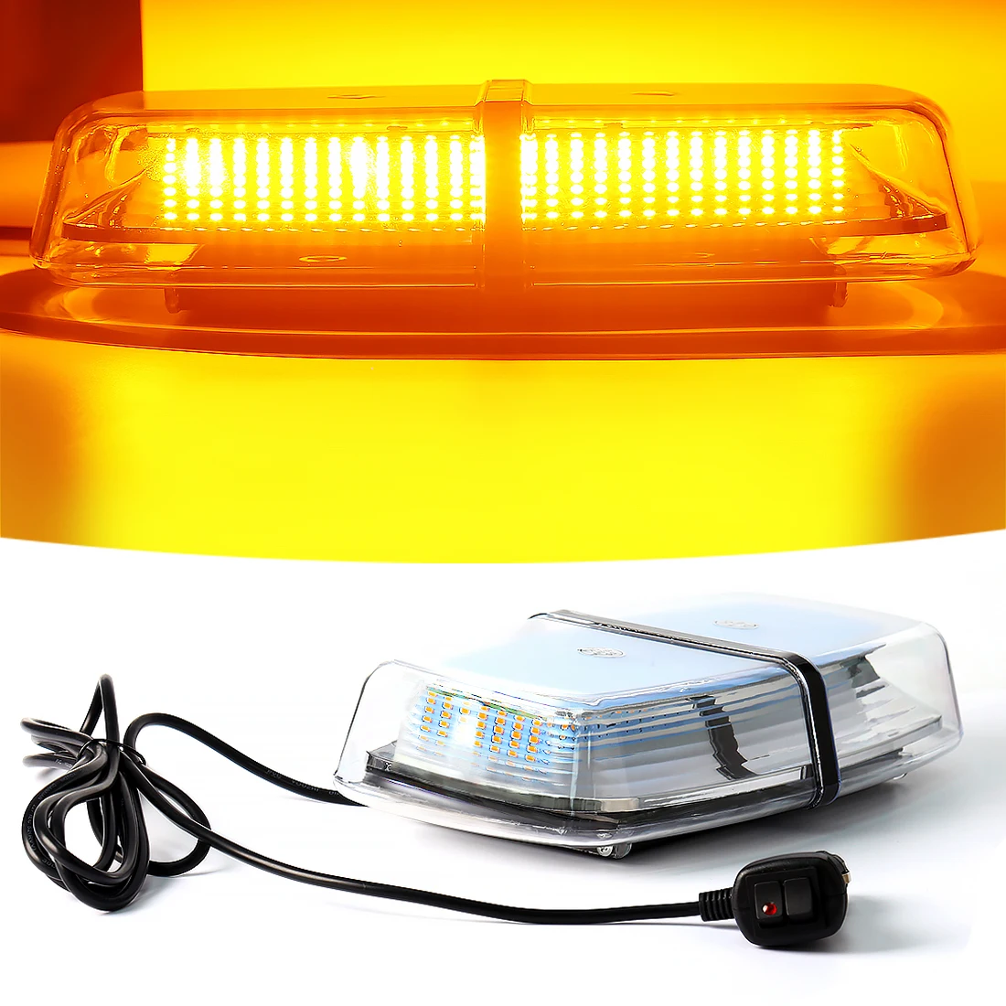 240 LED Magnetic Amber Yellow Emergency Truck Strobe Flash Light Warning Roof 