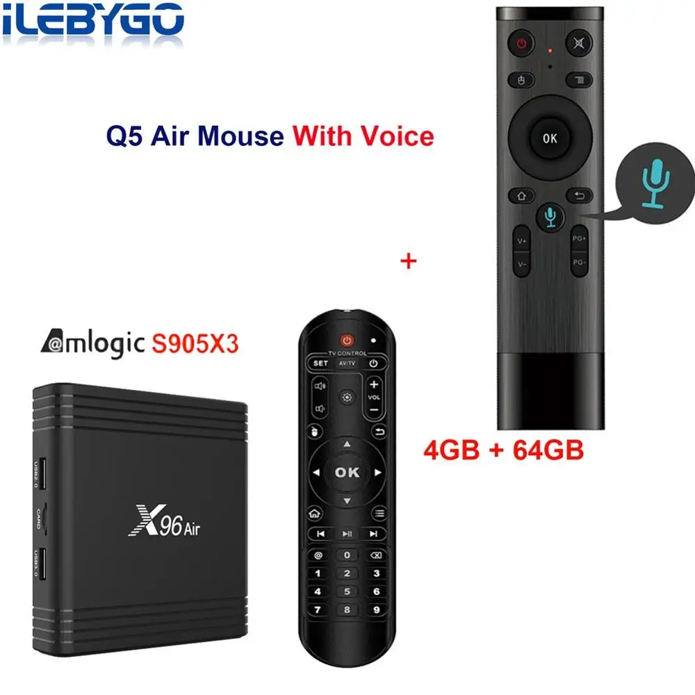 4GB 64GB Q5 X96 Air 4 Гб 64 Гб Смарт ТВ приставка Amlogic S905X3 Android 9,0 ТВ приставка Bluetooth 4,0 1080P 8K 60fps 2,4G& 5,0 wifi приставка - Цвет: 4GB 64GB Q5