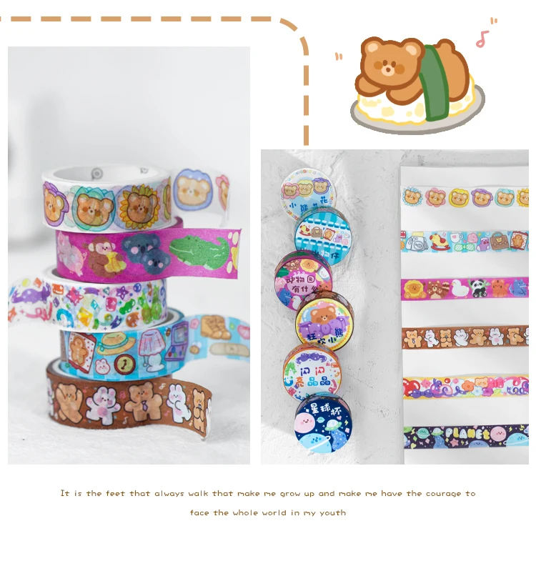 Mr.Paper 12 Designs 1 Roll There Is A Small World Series Cartoon Style Creative Cute Decor Hand Account DIY Material Washi Tapes