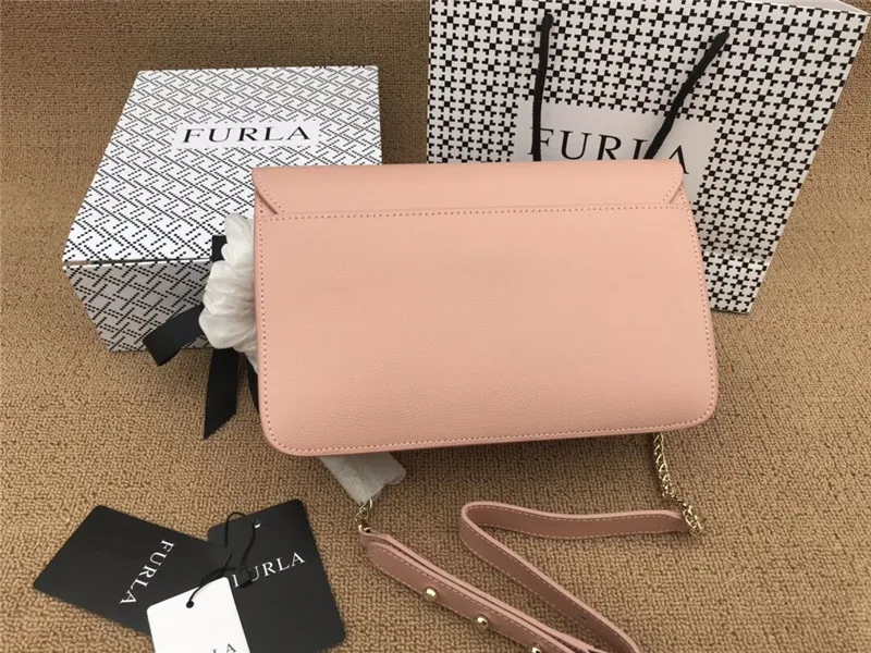 Оригинальные женские сумки FURLA, высокое качество, женские сумки из меха, обнаженные розовые цвета, размер 25 см x 9 см x 17 см