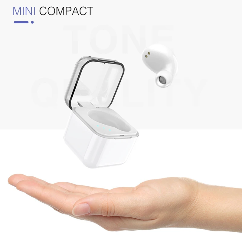 Single Wireless Mini BT5 0 Earphone In Ear Headset Headphone with Charge Box VDX99