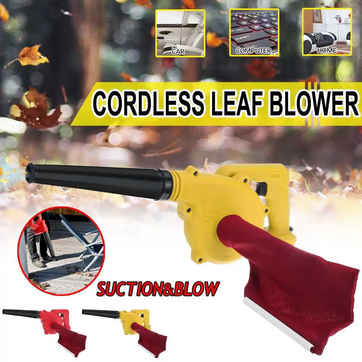 

Cordless Electric Air Blower Handheld Leaf Blower & Suction Computer Dust Collector Cleaner Tool For Makita 18V Li-ion Battery
