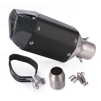 

Universal 51mm Motorcycle Exhaust Muffler Carbon Fiber Pipe Motocross Exhaust Tip Tail Tube Silencer For Scooter Dirt Pit Bike