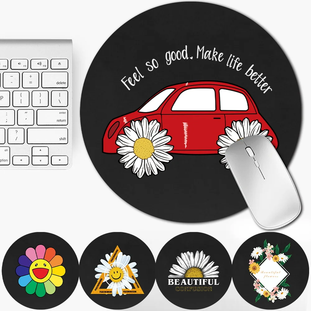 

Daisy Mouse Pad PU Leather Gaming Mice Keyboard Mat Desk Cushion for Laptop Office Computer MacBook