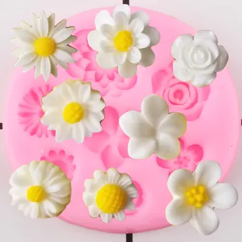 

Flower Silicone Molds Chocolate Fondant Mold DIY Wedding Cake Decorating Tools Cupcake Topper Jelly Candy Polymer Clay Moulds