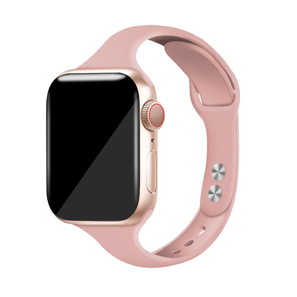 Силиконовый ремешок для наручных часов Apple Watch 38 мм, 42 мм, iwatch, версия 4 полосным 44 мм/40 мм спортивный браслет резиновый ремешок для наручных часов iwatch, версия 5 4 3 2 1 - Цвет ремешка: Vintage rose