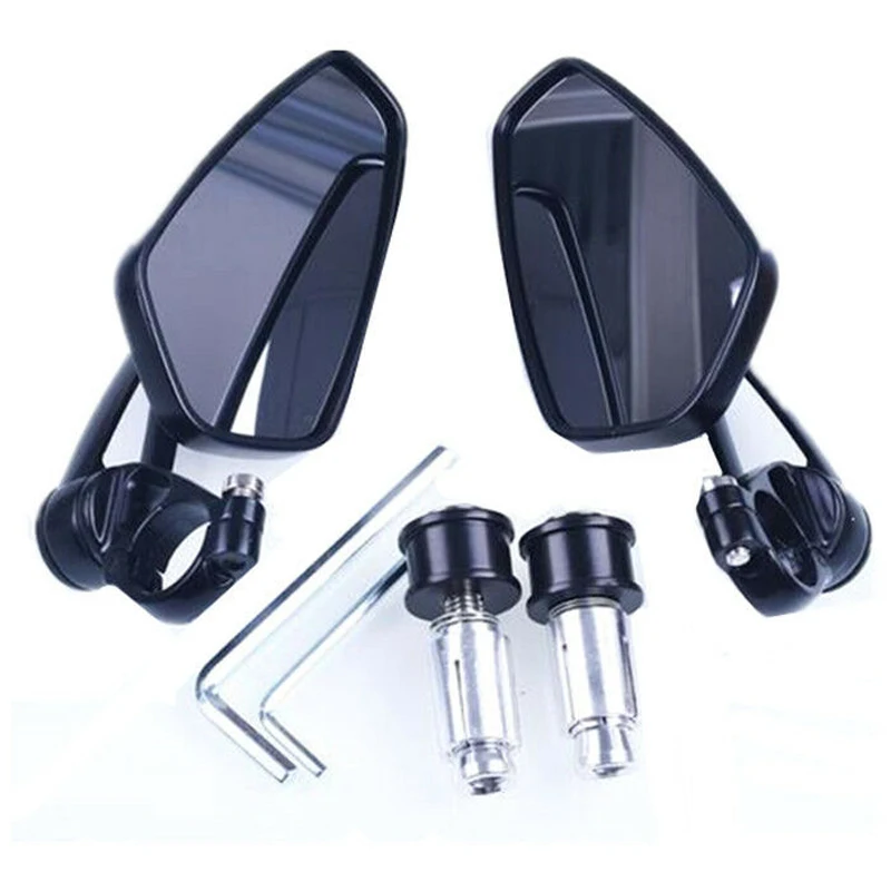 

Black Motorcycle Billet Aluminum 7/8 22 Bar End Side Rearview Universal Mirrors