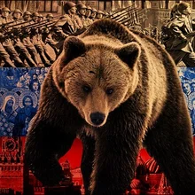 Yehoy 90*150 см поднимающийся вперед порошкообразный Русский Флаг медведя