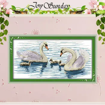 

White Swan(1) Patterns Counted Cross Stitch DIY 11CT 14CT Cross Stitch Sets Animals Cross-stitch Kits Embroidery Needlework