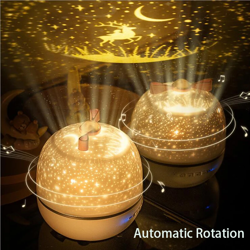 

2in1 Rotating LED Night Light 6 Patterns Galaxy Light USB Recharge Starry Sky Projection Lamp Decor Baby Kids Room Holiday Gift