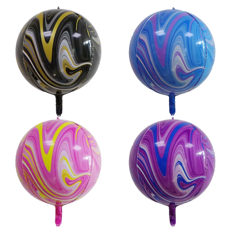 Ensemble de 5 ballons papillons, 2 ballons ronds en Mylar en Agate