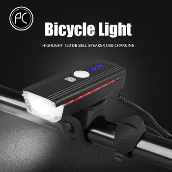 

PCycling Bicycle MTB Light USB Rechargeable Light Warning Light Road Bike Front Light Headlight Waterproof Lamp Accessories