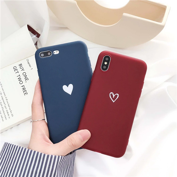 

for iphone11 case Love pattern soft rubber 360 degree shockproof case iphone 8 XS max X XR 7 7 Plus 8 plus 11 pro phone case