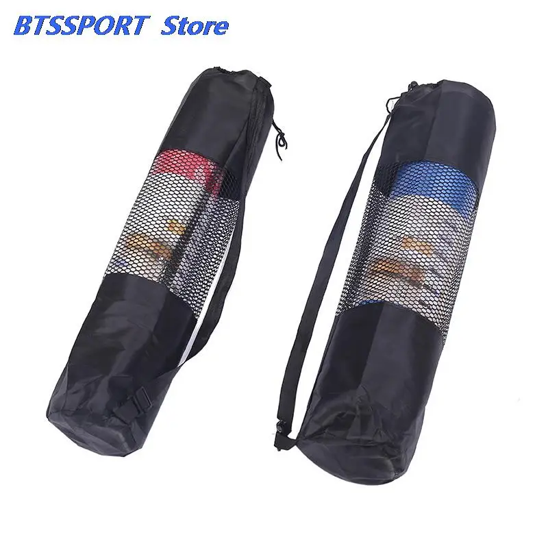 New Nylon Mesh Center Yoga Mat Bag Adjustable Strap Pilates Carrier Fitness Body Building Sports Equipment
