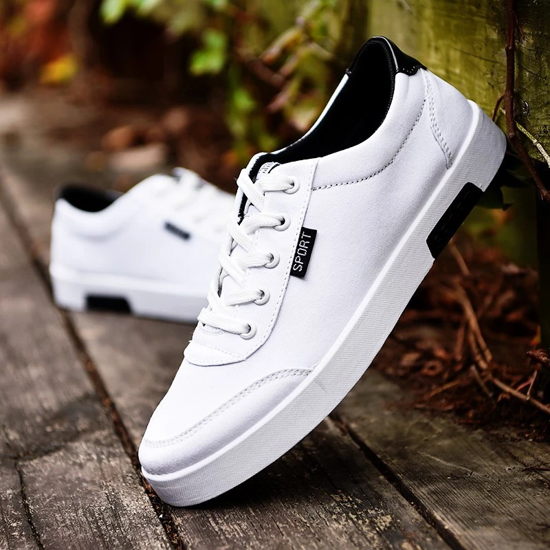 Zapatillas de deporte con plataforma para Hombre, Zapatos blancos de cómodos, informales, planos|Calzado vulcanizado hombre| - AliExpress