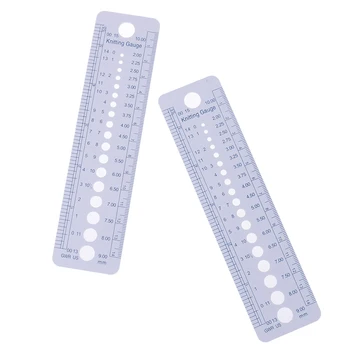 

2pcs 14cm Ruler Tool High Quality UK US Canada Sizes Knitting Needle Gauge Inch Sizer Measure Tools