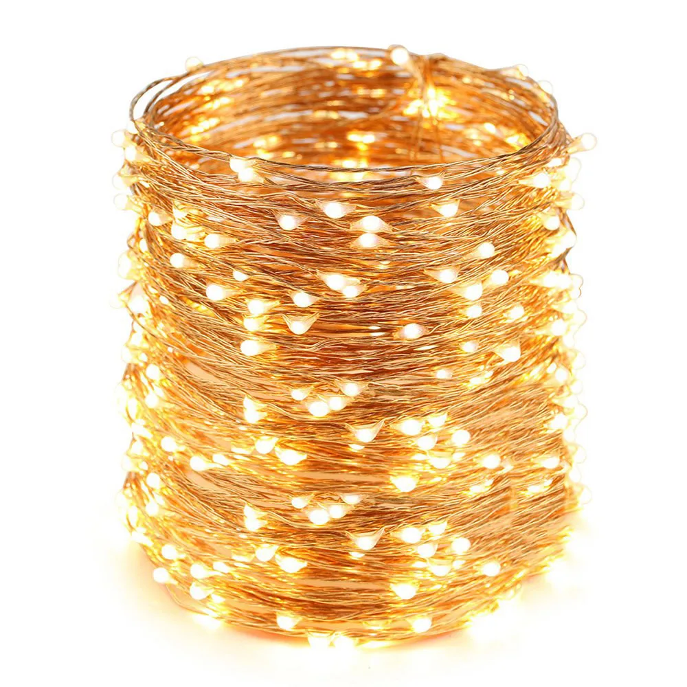 2 Packs Solar String Lights,33Ft 100LEDs IP65 Waterproof Decorative Copper Wire String Lights for Party,Garden,Wedding,Christmas