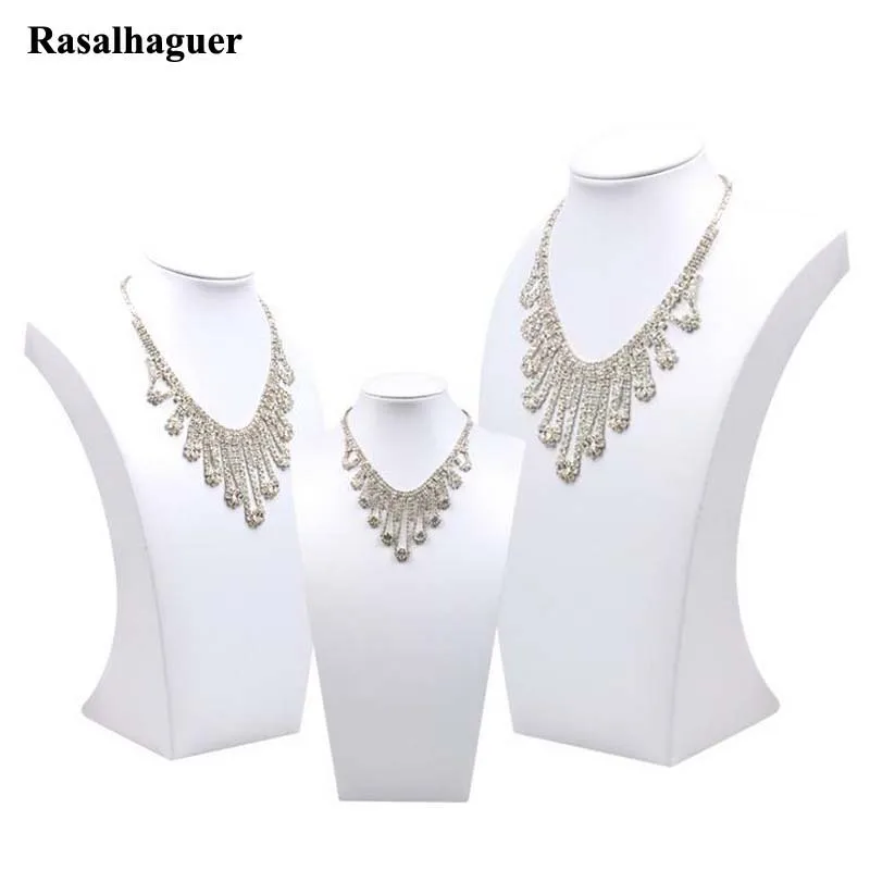 Fashion Necklace Stand White Mannequin Shelf Display Pendant Chain Jewelry Stand Holder Household Decoration Neck Bust Model