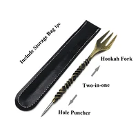 LOMINT Retro Design Hookah Fork With Pecker Aluminum Foil Hole Puncher Two in One Shisha Needle Tool Chicha Narguile Accessories 2
