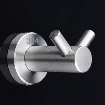 

Clothes Towel Holder Durable Hanger Hotel Home Use Double Prong Lengthened Hook Stainless Steel Wall Mount