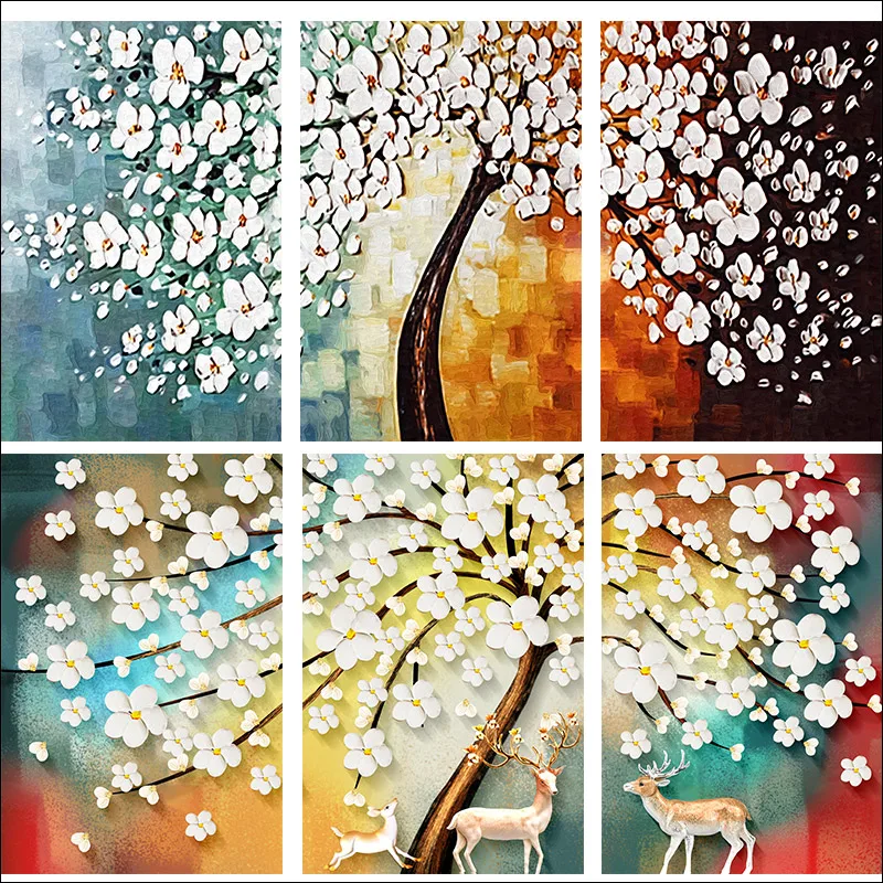

Modernoil painting painting by numbers Decompression hand drawing canvas Abstract fortune tree no frame Relaxing hand painti