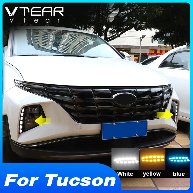 For Hyundai Tucson NX4 Accessories Led Daytime Running Light Fog Lights