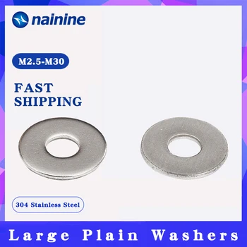 

[M2.5 M3 M3.5 M4 M5 M6 M8 M10 M12 GB96 304/A2-70 Stainless Steel Large Size Flat Washer DIN9021