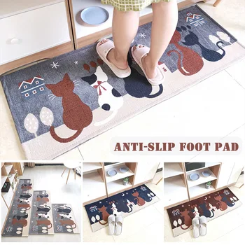 

New Kitchen Floor Mats Household Cartoon Dirt-Resistant Non-Slip Floor Mats Long Strips Of Oil And Waterproof Floor Mats