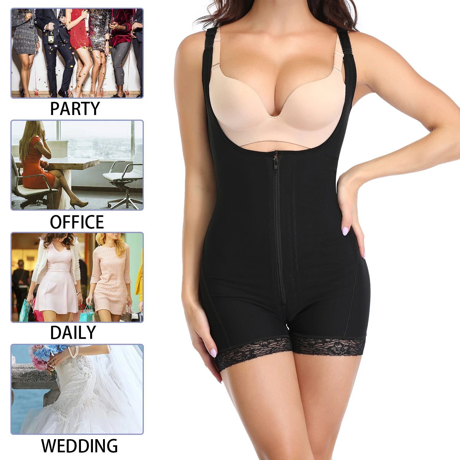 Open Crotch Corset Slimming Underwear Plus Size