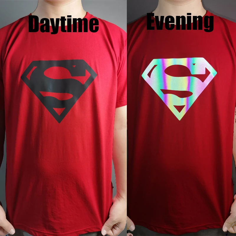 

New colorful reflective Batman t shirt short sleeve cool Superman printed men top cotton o-neck casual graphic t shirt for women