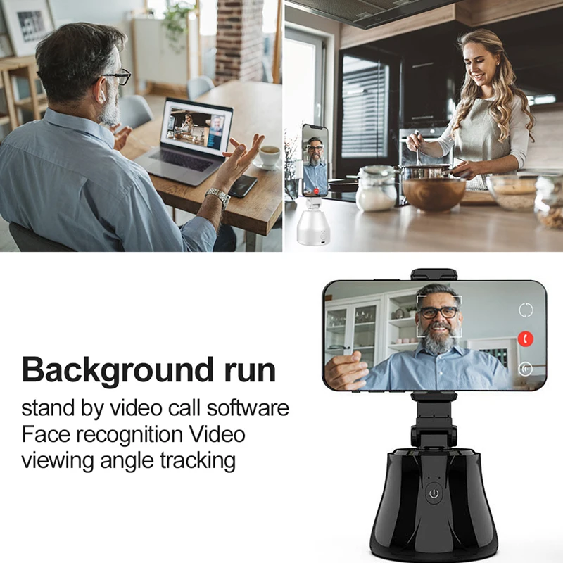

360Â° Rotation Smart AI Gimbal Personal Robot Cameraman Object Face Tracking Holder Mobile Phone Stand For Live Broadcast Video
