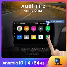 AWESAFE Control de voz PX9 Radio para Audi TT MK2 8J 2006 - 2014 Autoradio MK2 Android Car DVD GPS Navi 2Din reproductor Multimedia DSP