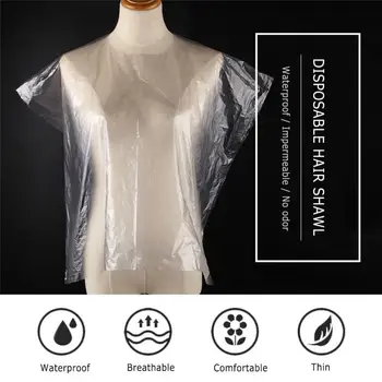 

50PCS Magic Disposable Home Hair Cutting Capes Hairdressing Household Garden Apron Dyeing PE Film Catering Hair Safe Dyeing Gsr