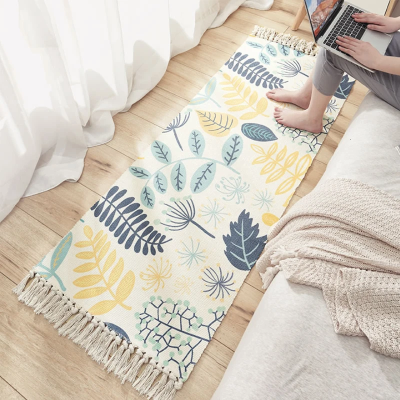 Cotton Kilim Tassel Soft Carpets For Living Room Bedroom Kid Room Home Carpet Floor Door Mat Simple Nordic Style Decorate Rugs