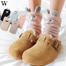 Модные стильные женские толстые мягкие дышащие хлопковые носки с маленькими ушами Повседневные Удобные носки до щиколотки милые носки