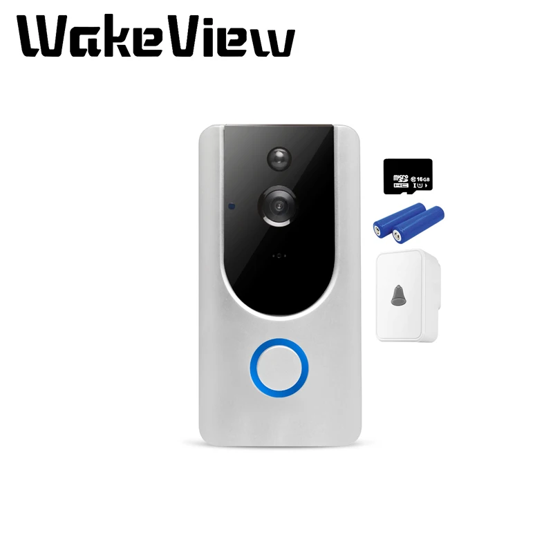 WakeView 1080P Smart Wireless WiFi Video Doorbell Intercom Phone Call Door Bell Camera IR Remote Record Home Security Monitoring