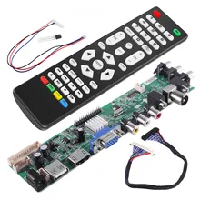 Driver digital 3663 DVB-C dvb-t universal, controlador de tv lcd, placa de atualização 3463a, atualização russa 3463a com lvds