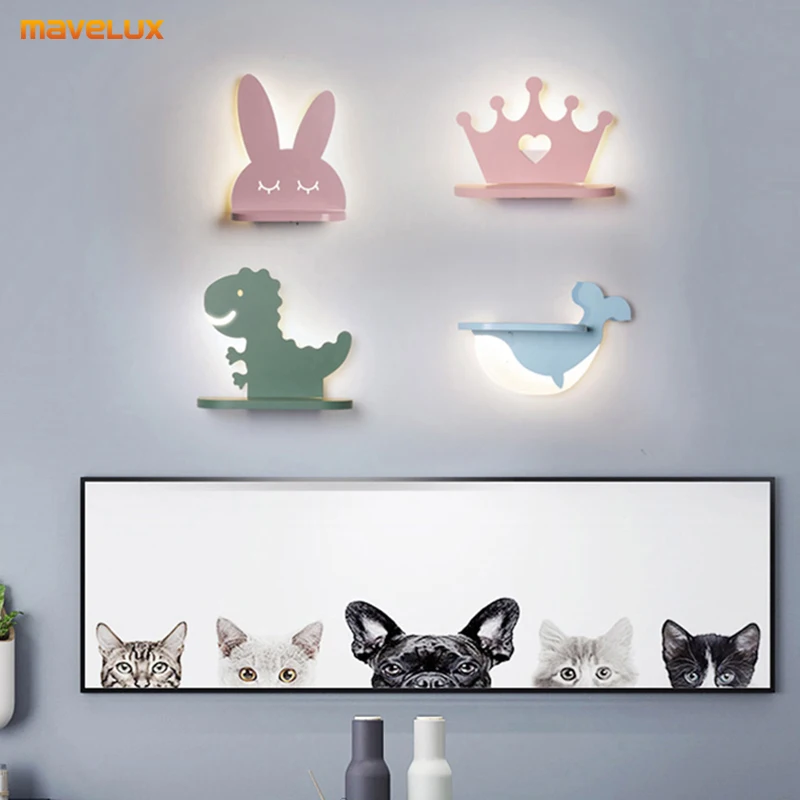 

Cute Animals LED Wall Lights For Baby's Room Bedside Hallway Aisle Stairway Dining Room Bedroom Foyer Loft Bar Indoor Home Light