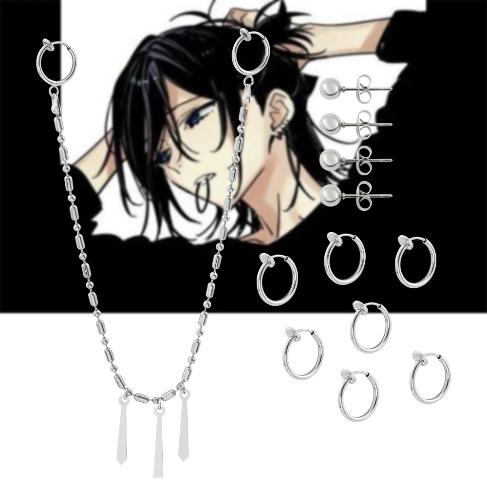 Anime Horimiya Miyamura Izumi Earrings Lip Titanium Steel Earring