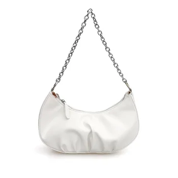 

Women's Bags Party 2020 Design Chain Crescent Armpit Bag Female Ins Handbag Shoulder Bag Fashion Lady Office Work Half Moon Bags
