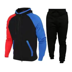 Survêtement à capuche en velours pour homme, haut à manches longues, décontracté, fermeture éclair complète, tenue de sport 